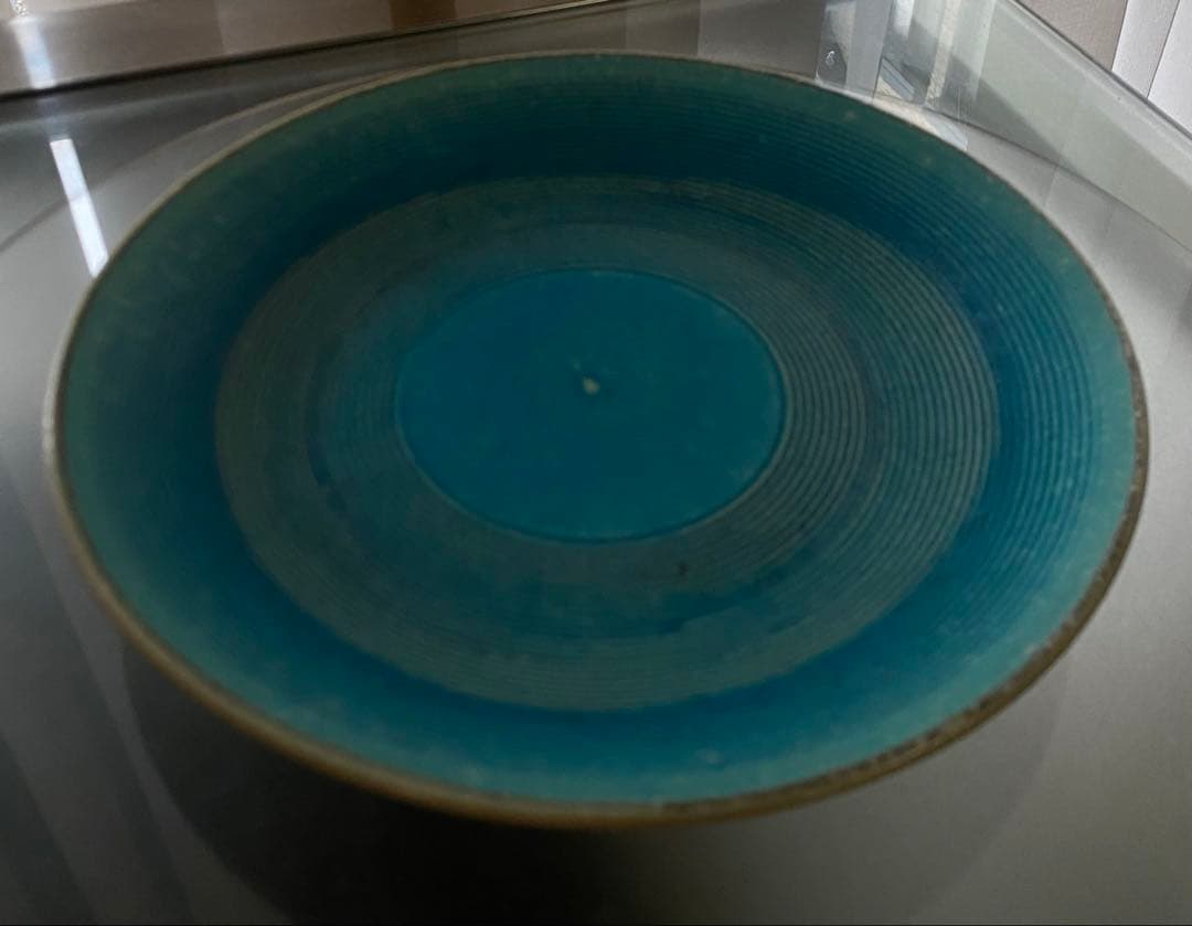 陶器　皿　作家物　青い同心円模様の皿 6枚セット