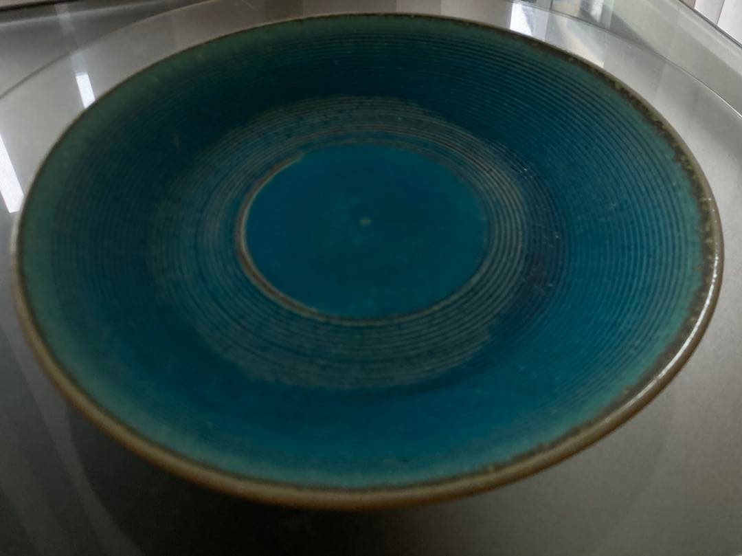 陶器　皿　作家物　青い同心円模様の皿 6枚セット