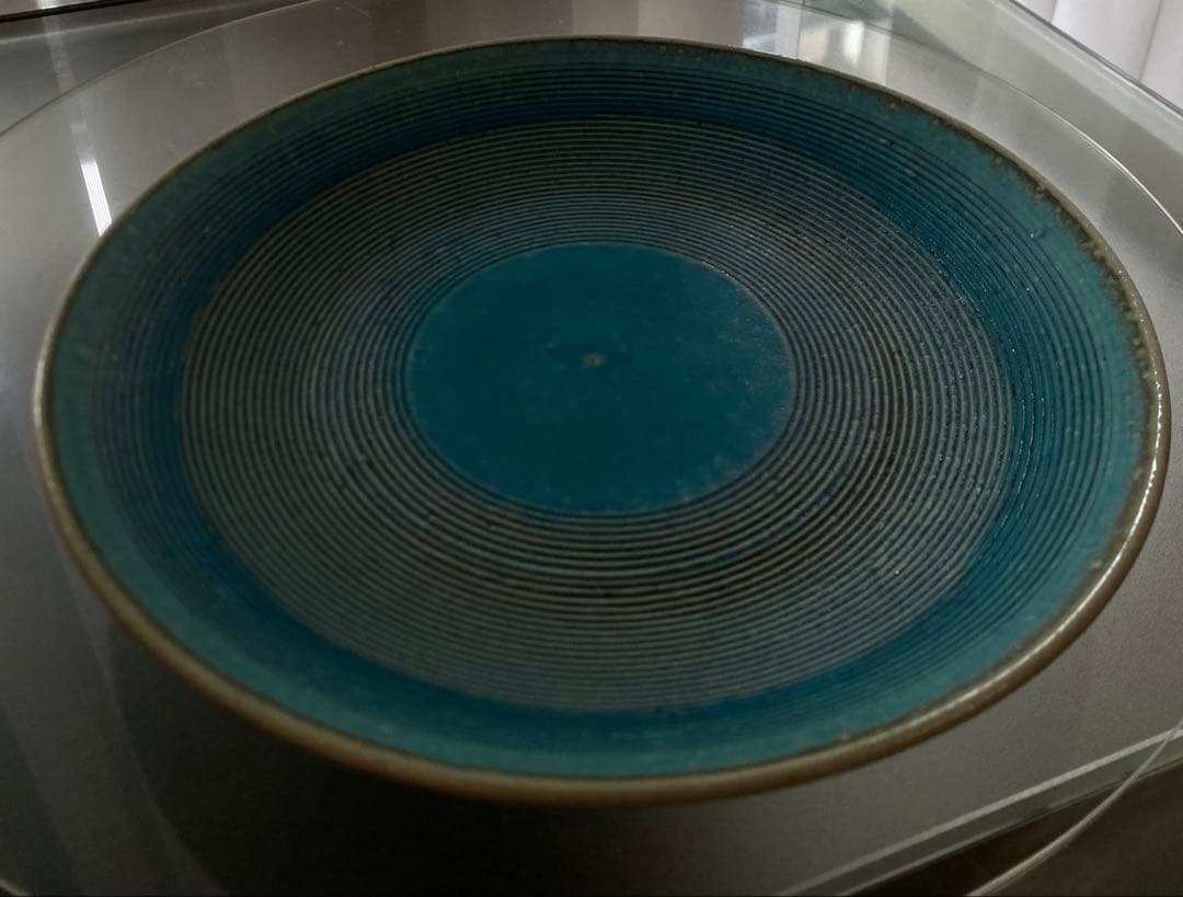 陶器　皿　作家物　青い同心円模様の皿 6枚セット