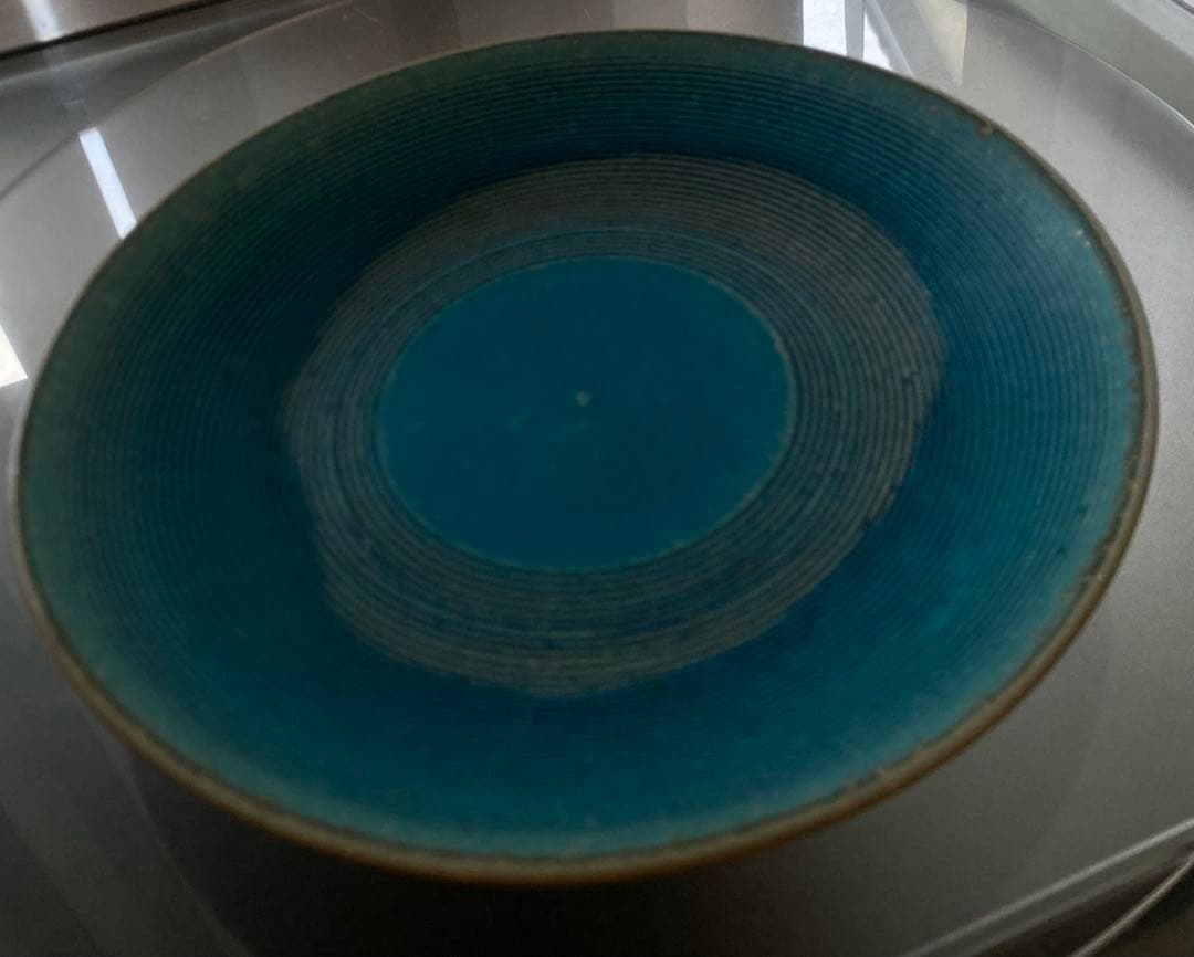 陶器　皿　作家物　青い同心円模様の皿 6枚セット