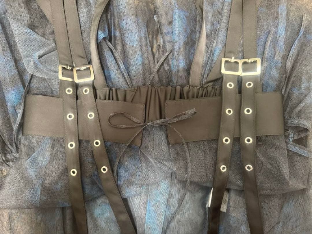 HARE サスツキチュールベルトスカート ブルー