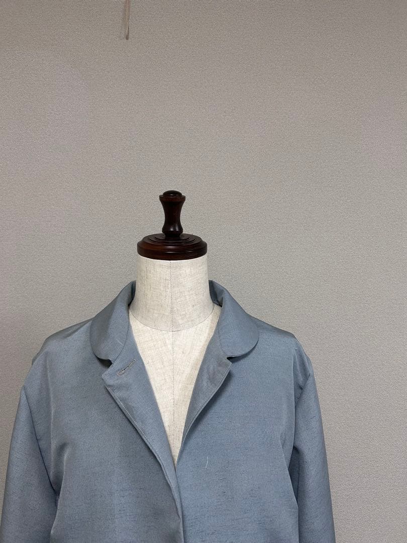 ♪着物リメイク♪ ブルーグレー　シンプルジャケット