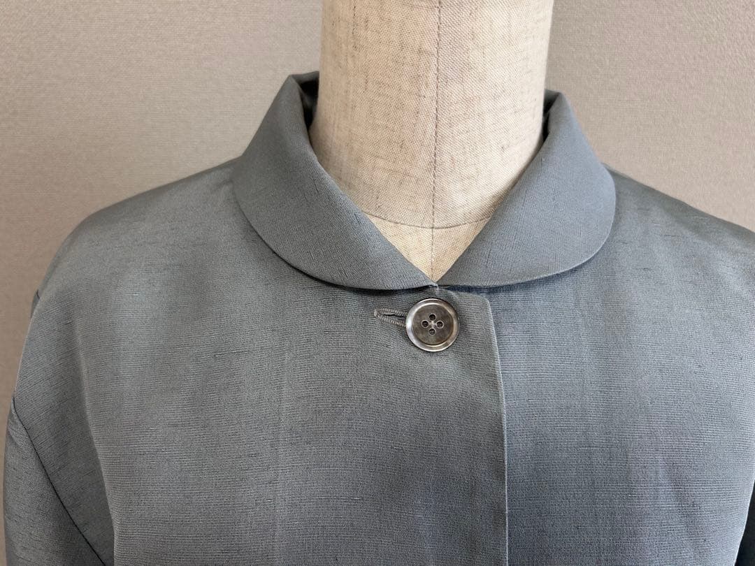 ♪着物リメイク♪ ブルーグレー　シンプルジャケット