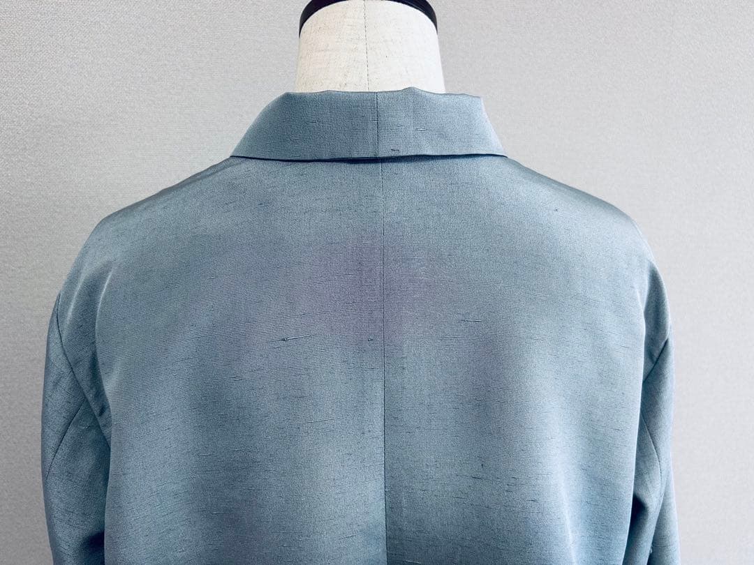 ♪着物リメイク♪ ブルーグレー　シンプルジャケット