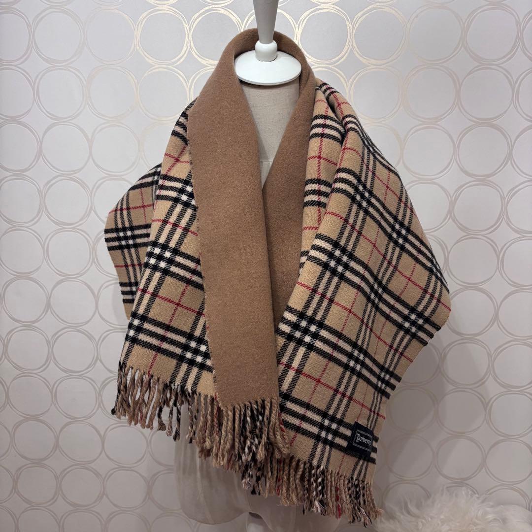 BURBERRYS ロゴ刺繍 バーバリーチェック リバーシブル マフラー 希少