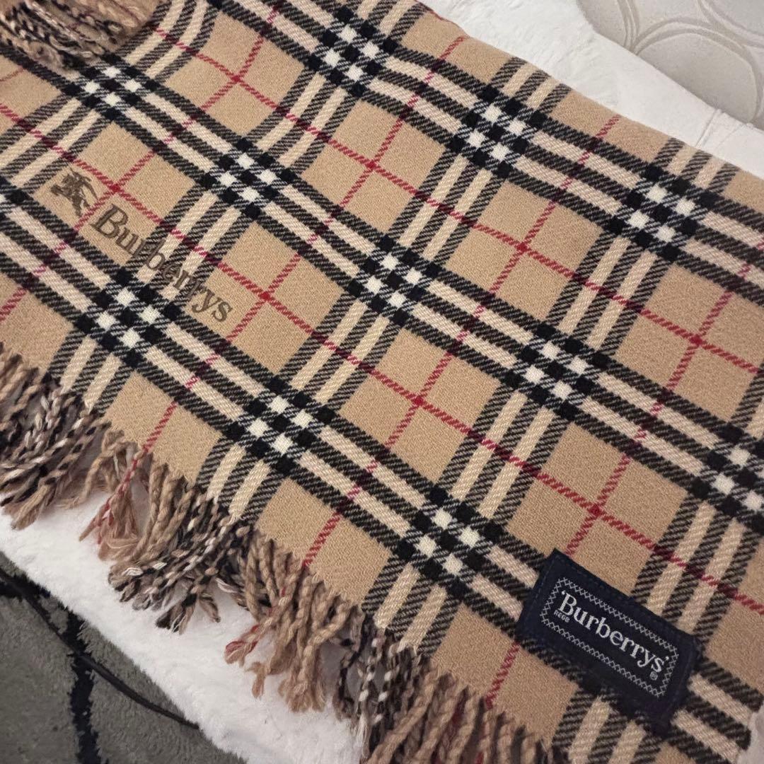 BURBERRYS ロゴ刺繍 バーバリーチェック リバーシブル マフラー 希少