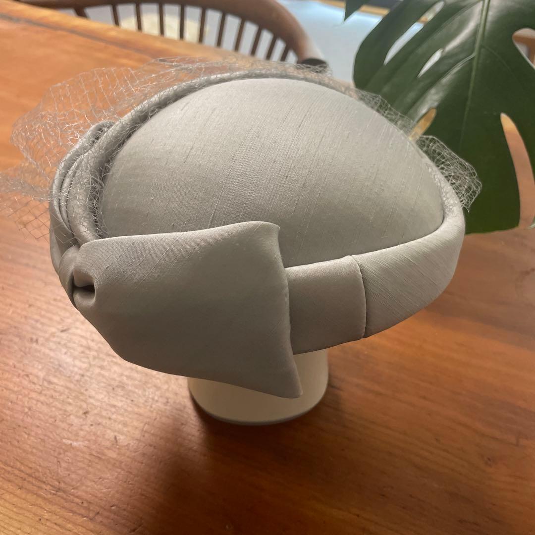 マキシン maximトークハット カクテルハット フォーマル グレー