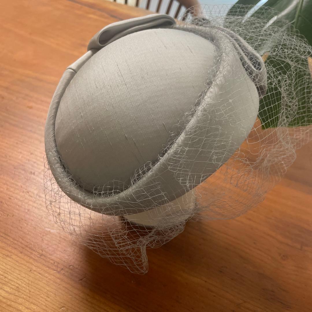 マキシン maximトークハット カクテルハット フォーマル グレー