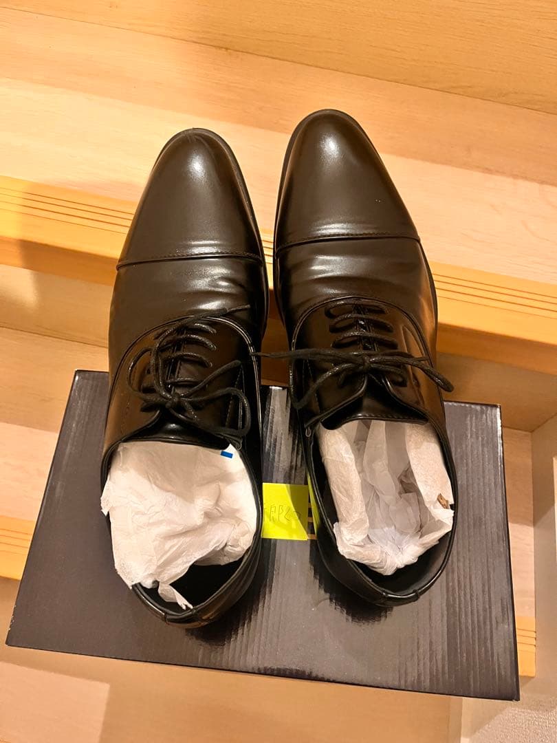 黒 レザー ドレスシューズ ストレートチップ