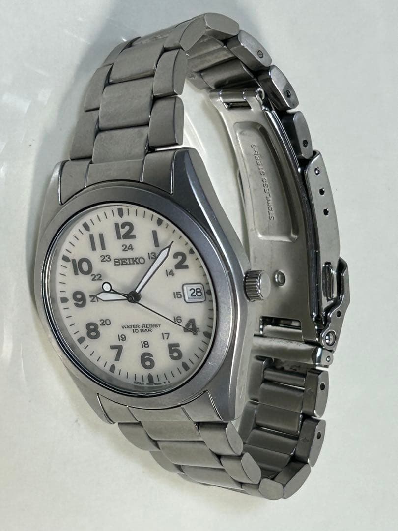 完動 全面蛍光白文字盤SEIKO ミリタリー SBCA003 7N42-8260