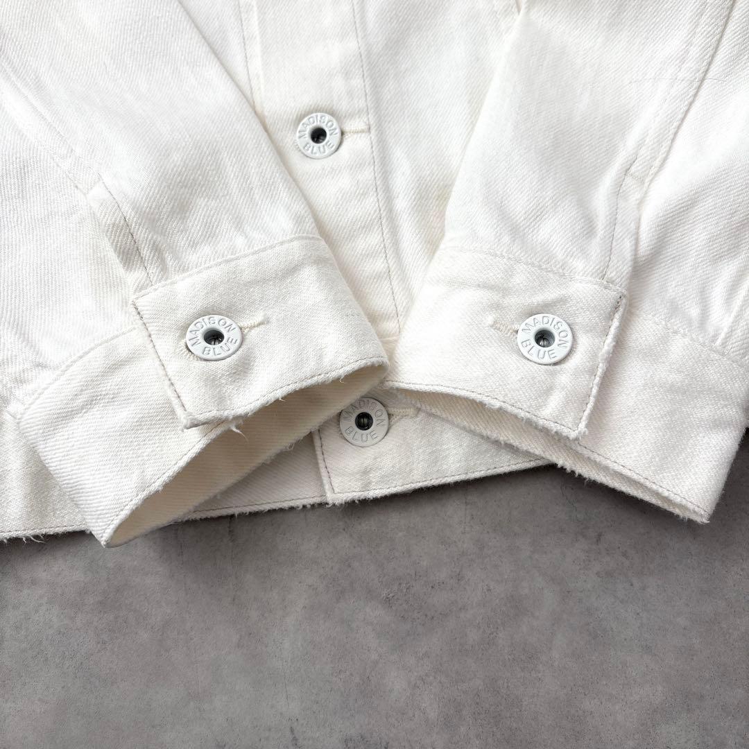 美品 マディソンブルー デニム ジャケット Gジャン 白 刺繍入り Hello