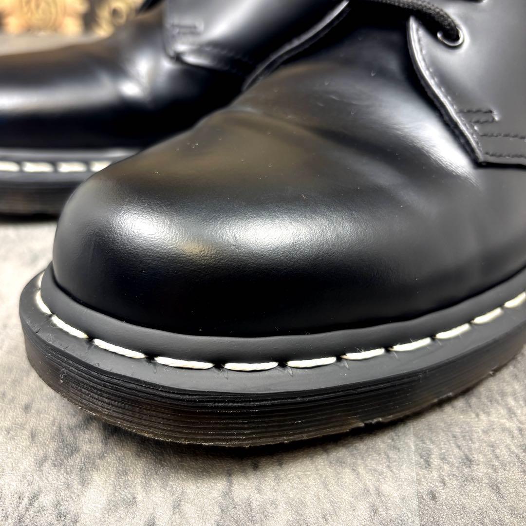 【美品】UK8 (27cm)ドクターマーチン 1461 WS ホワイトステッチ