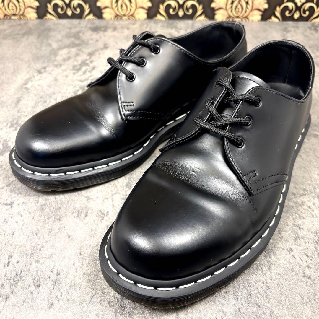 【美品】UK8 (27cm)ドクターマーチン 1461 WS ホワイトステッチ