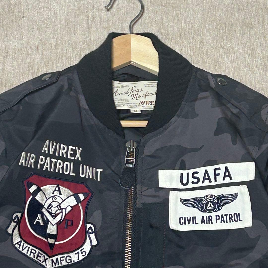 美品　AVIREX L-2B フライトジャケット　ワッペン　カモフラ　M