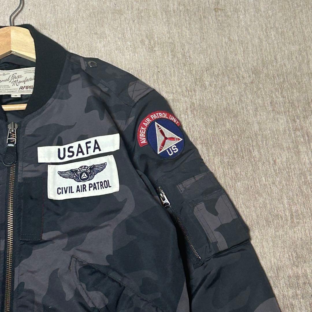 美品　AVIREX L-2B フライトジャケット　ワッペン　カモフラ　M