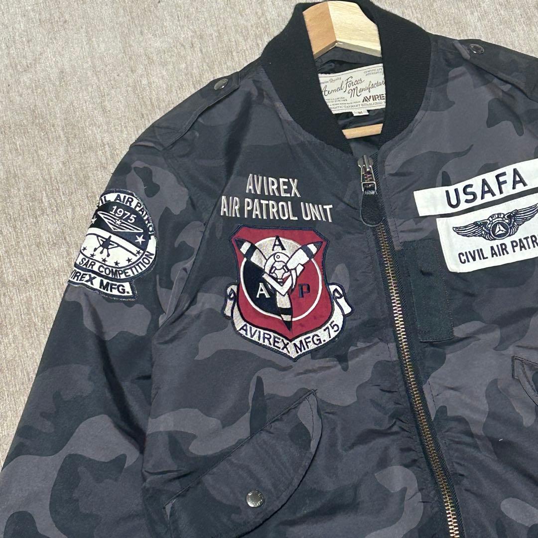 美品　AVIREX L-2B フライトジャケット　ワッペン　カモフラ　M
