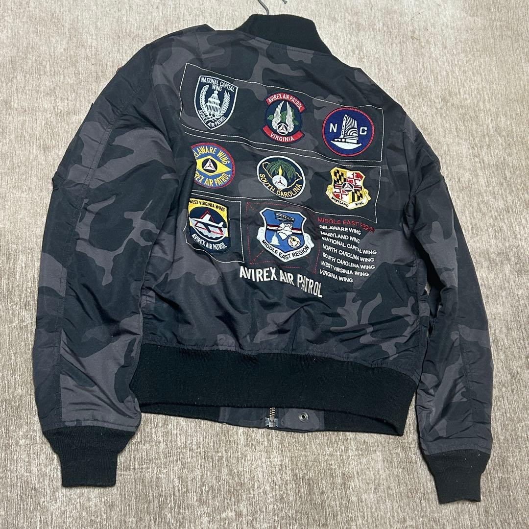 美品　AVIREX L-2B フライトジャケット　ワッペン　カモフラ　M