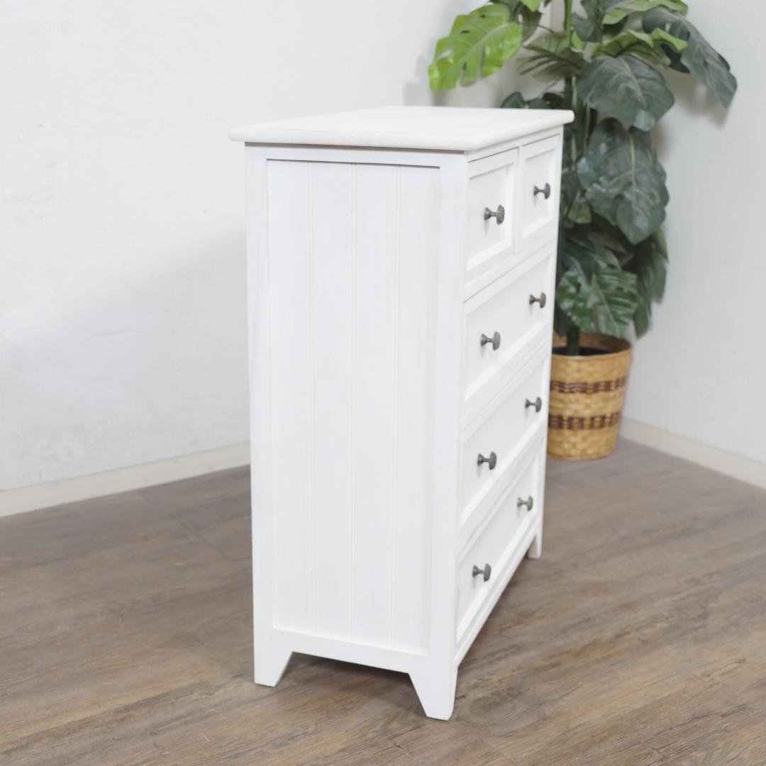 【新品・未使用】　アンティーク調　チェスト　4段5杯　 収納タンス　完成品