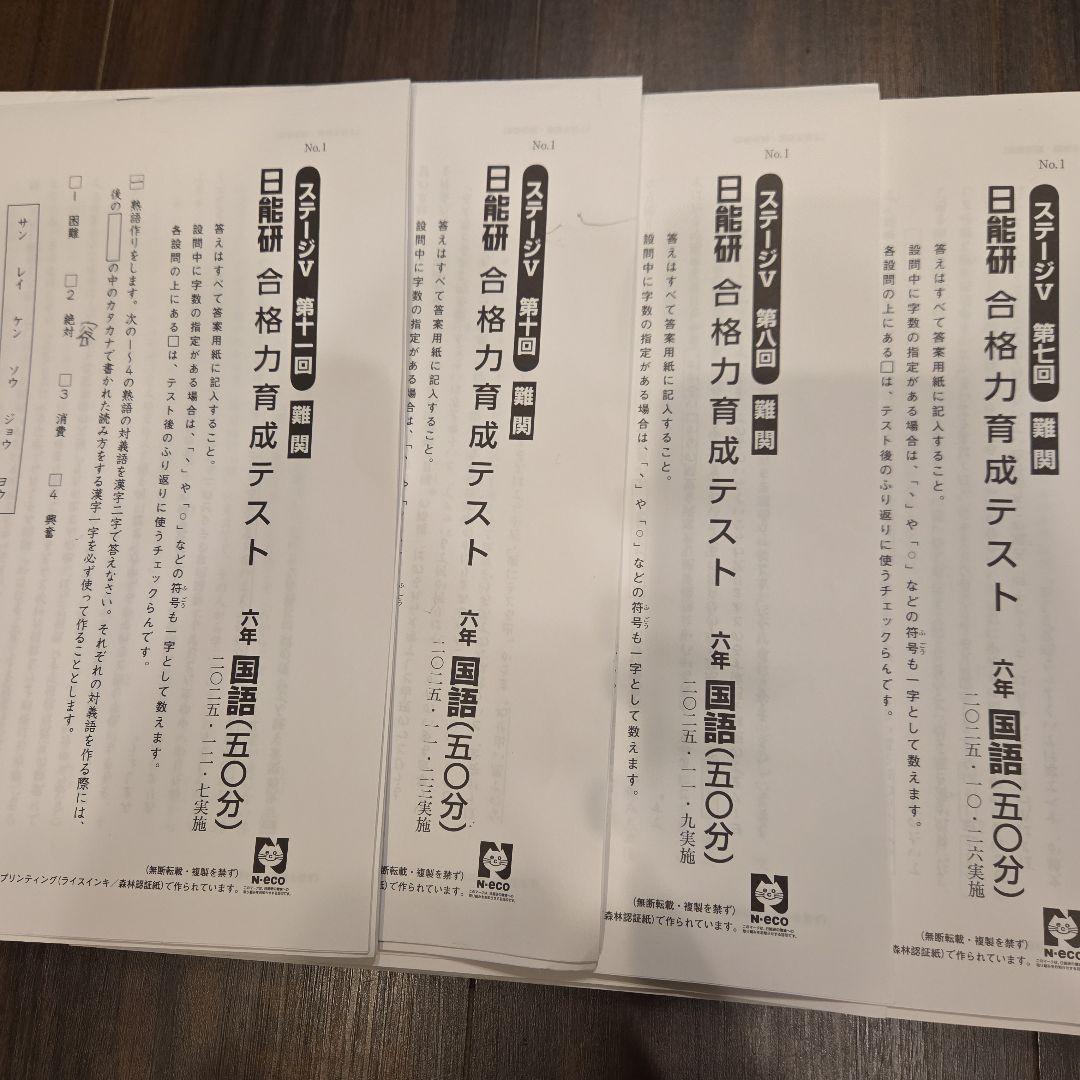 6年 後期 育成テスト 実践テスト 難関 2025年度 日能研