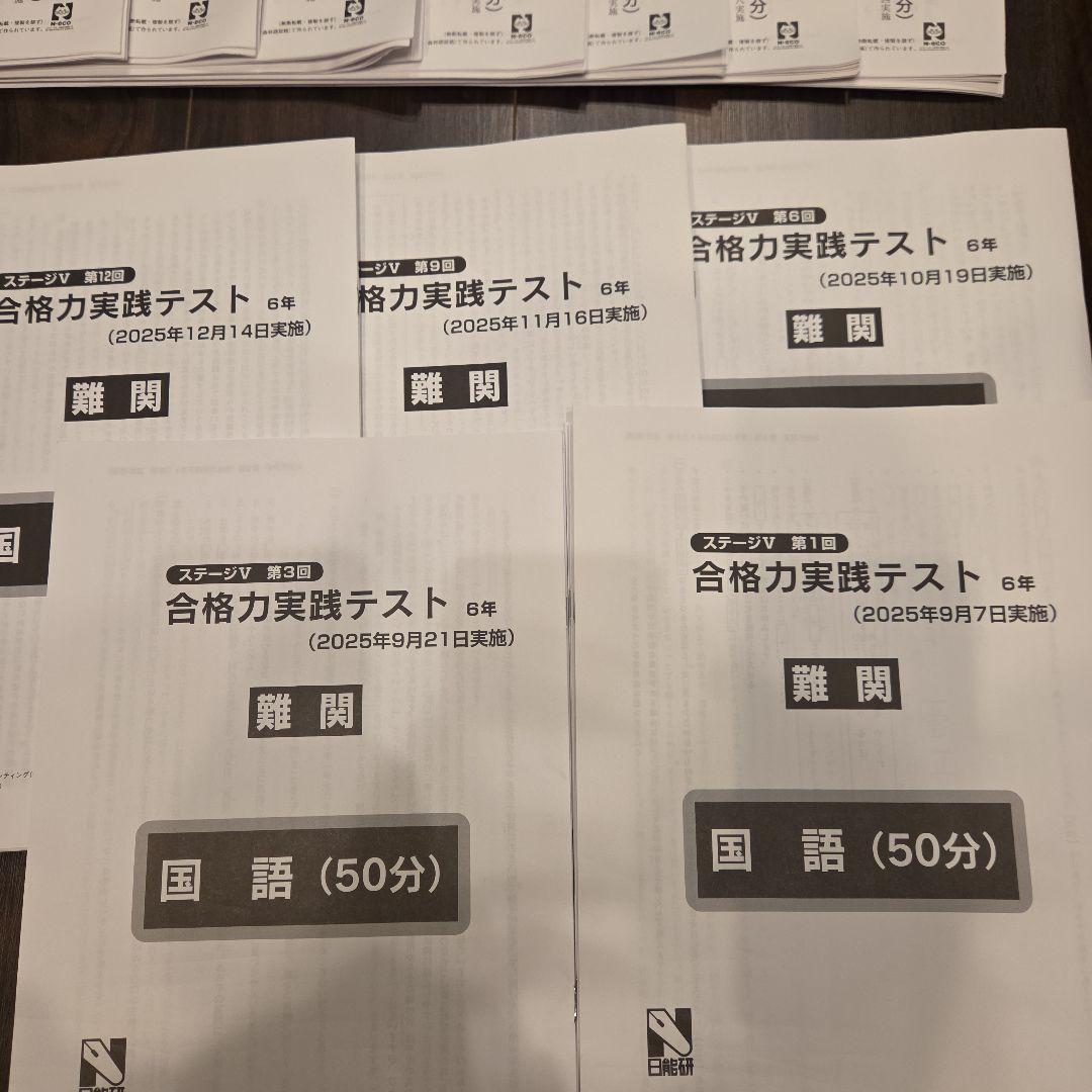 6年 後期 育成テスト 実践テスト 難関 2025年度 日能研