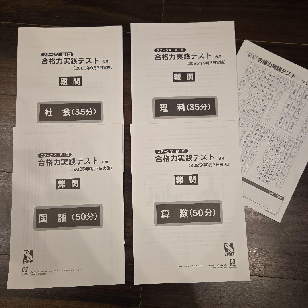 6年 後期 育成テスト 実践テスト 難関 2025年度 日能研
