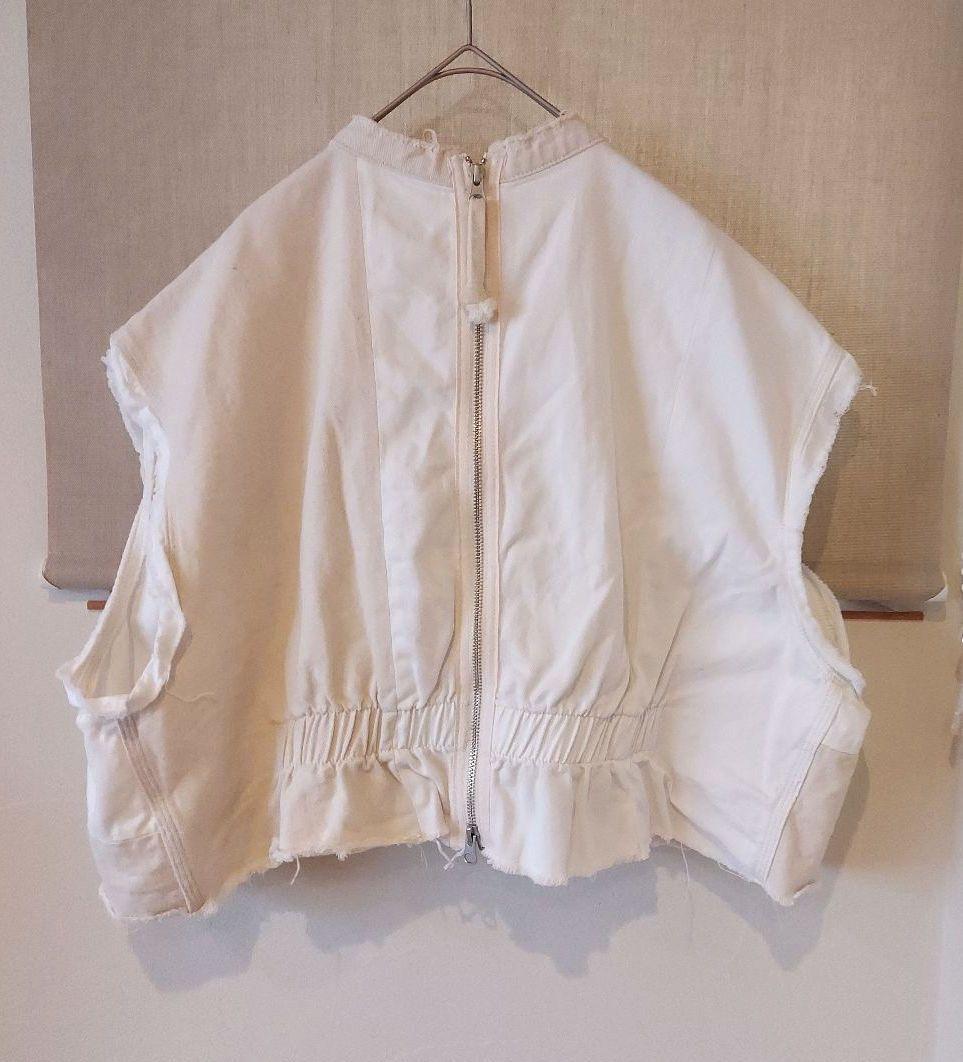 【etsinta/エシンタ】 デニムショートベスト　ホワイト