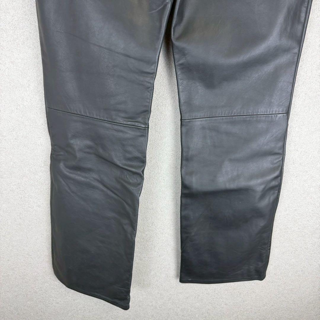希少 美品 old GAP boot fit レザーパンツ 革パン ブラック
