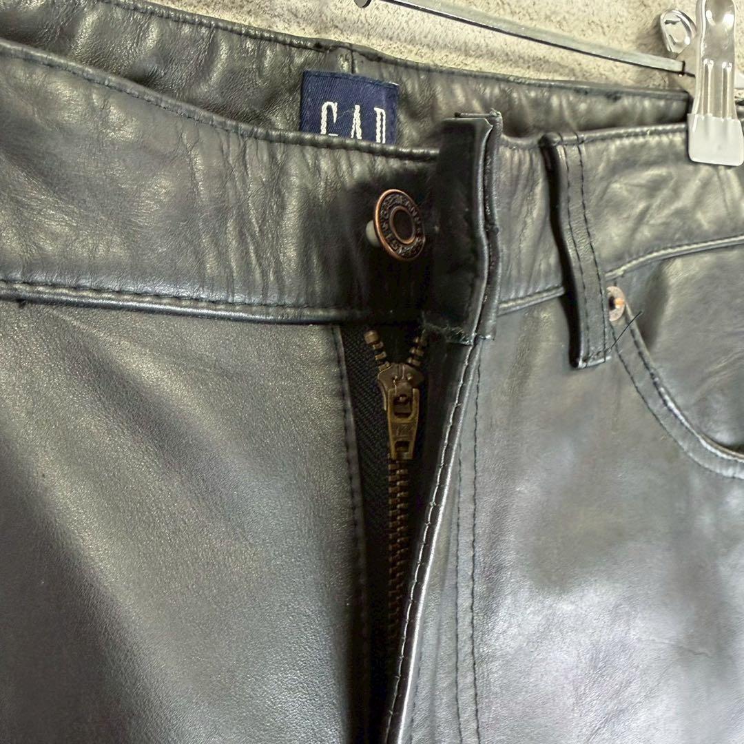 希少 美品 old GAP boot fit レザーパンツ 革パン ブラック