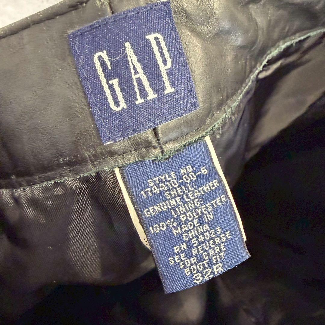 希少 美品 old GAP boot fit レザーパンツ 革パン ブラック
