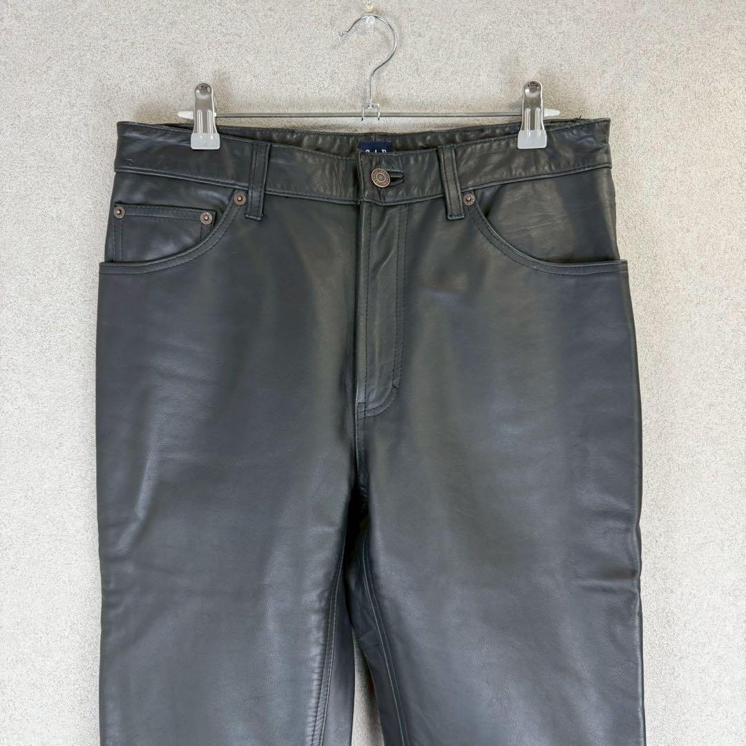 希少 美品 old GAP boot fit レザーパンツ 革パン ブラック