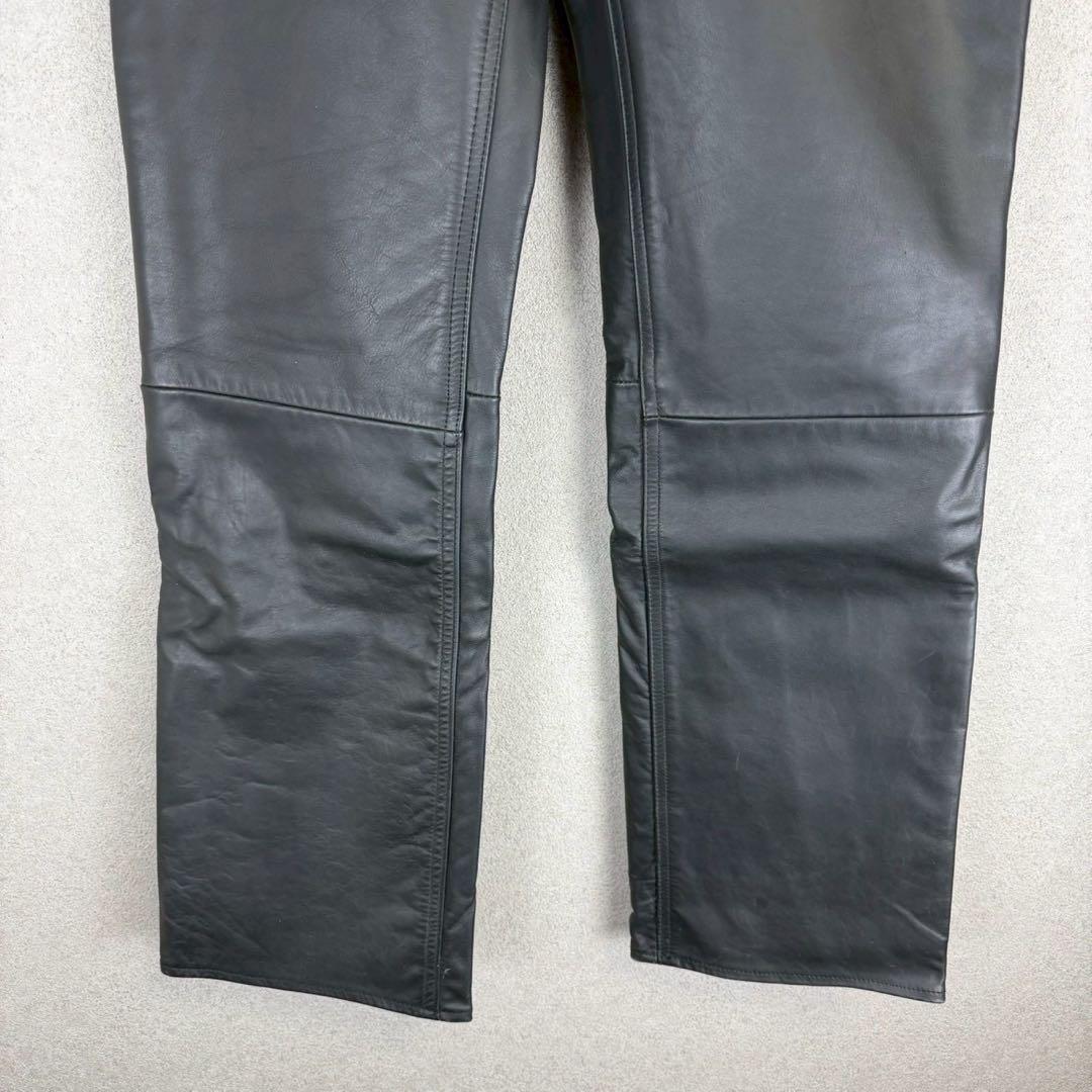 希少 美品 old GAP boot fit レザーパンツ 革パン ブラック