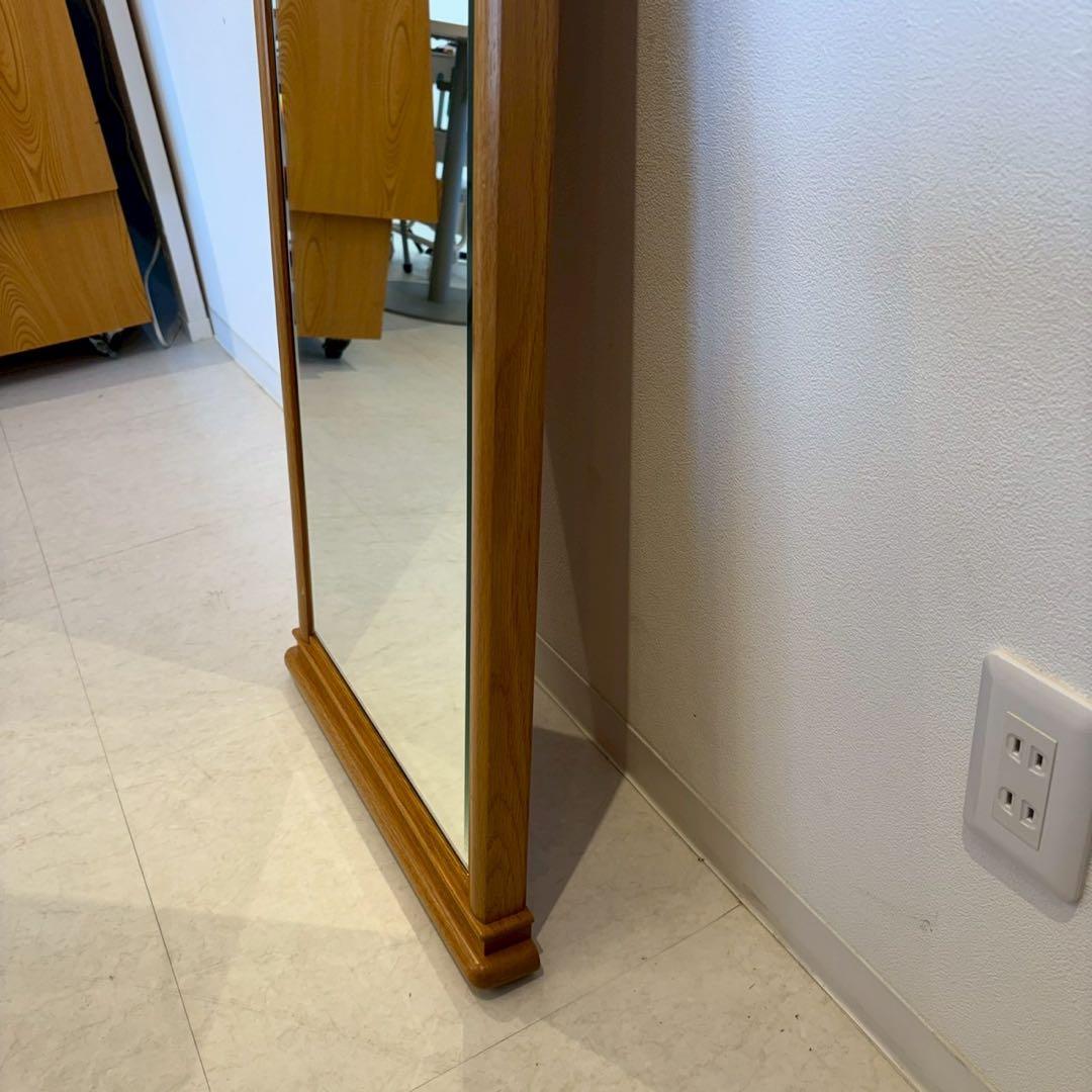 壁掛け鏡　ウォールミラー　姿見　木縁　木製フレーム