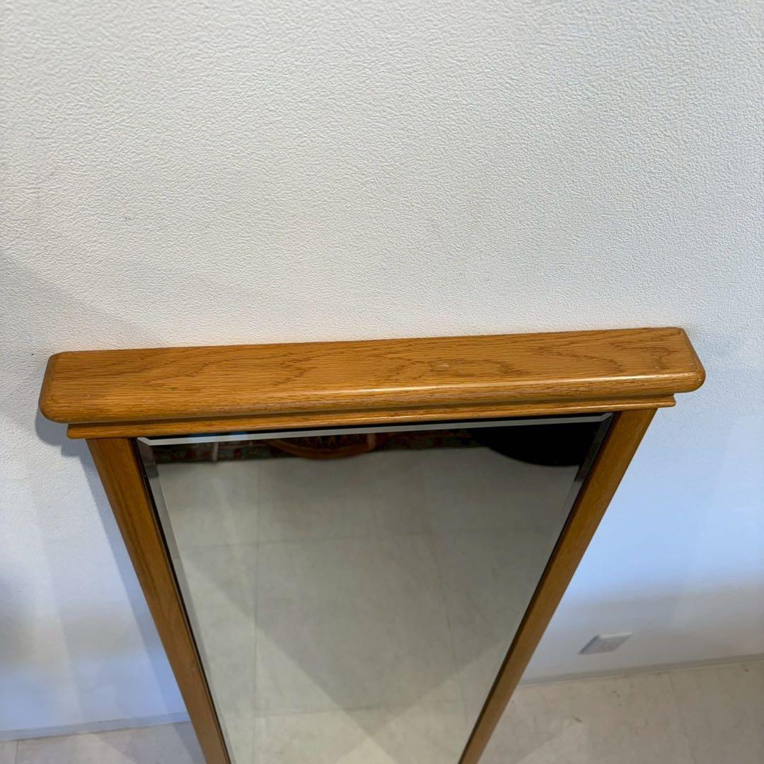 壁掛け鏡　ウォールミラー　姿見　木縁　木製フレーム