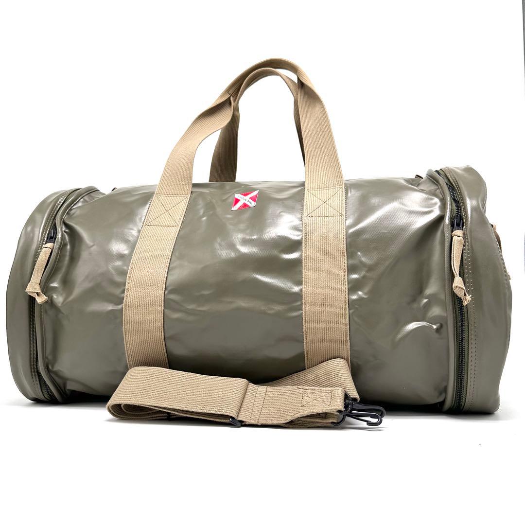 特大極美品 吉田カバン ラゲッジレーベル ドラムバッグ ニューライナー赤バッテン