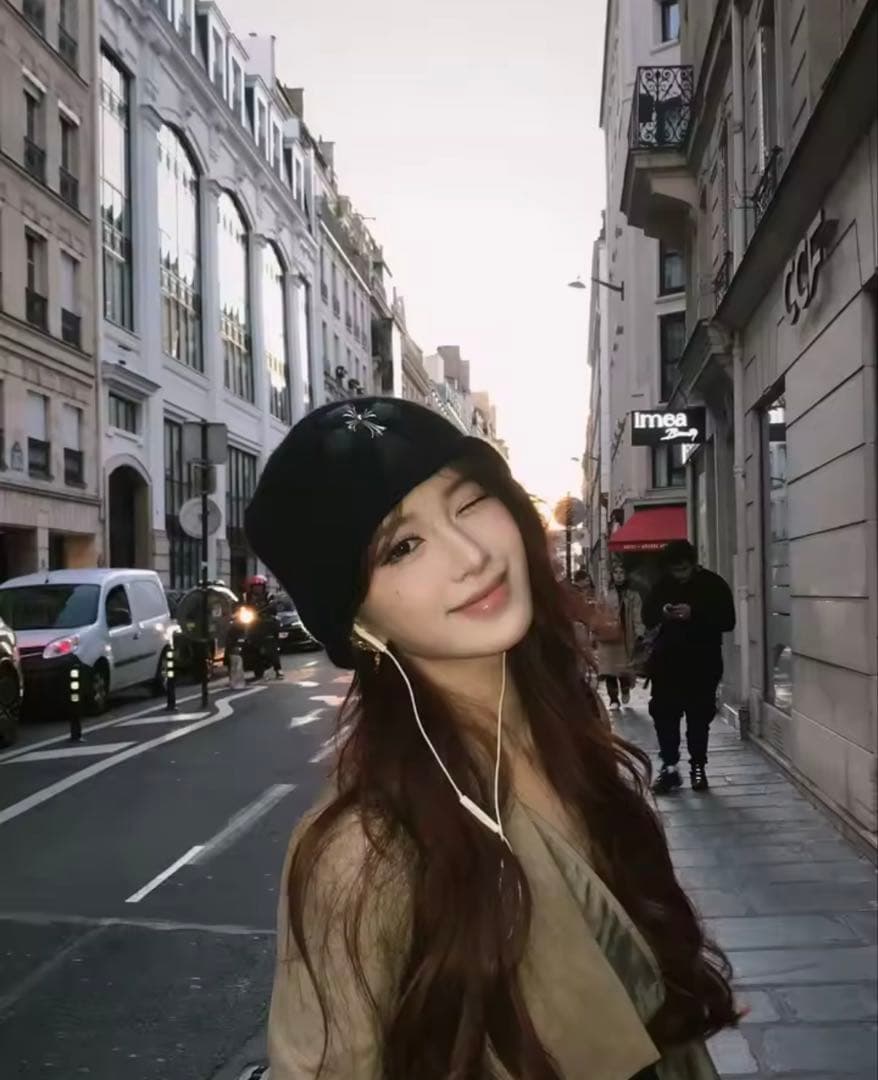 ニット帽 ビーニー クロス ニットCH柄刺繍 男女兼用　Y2K