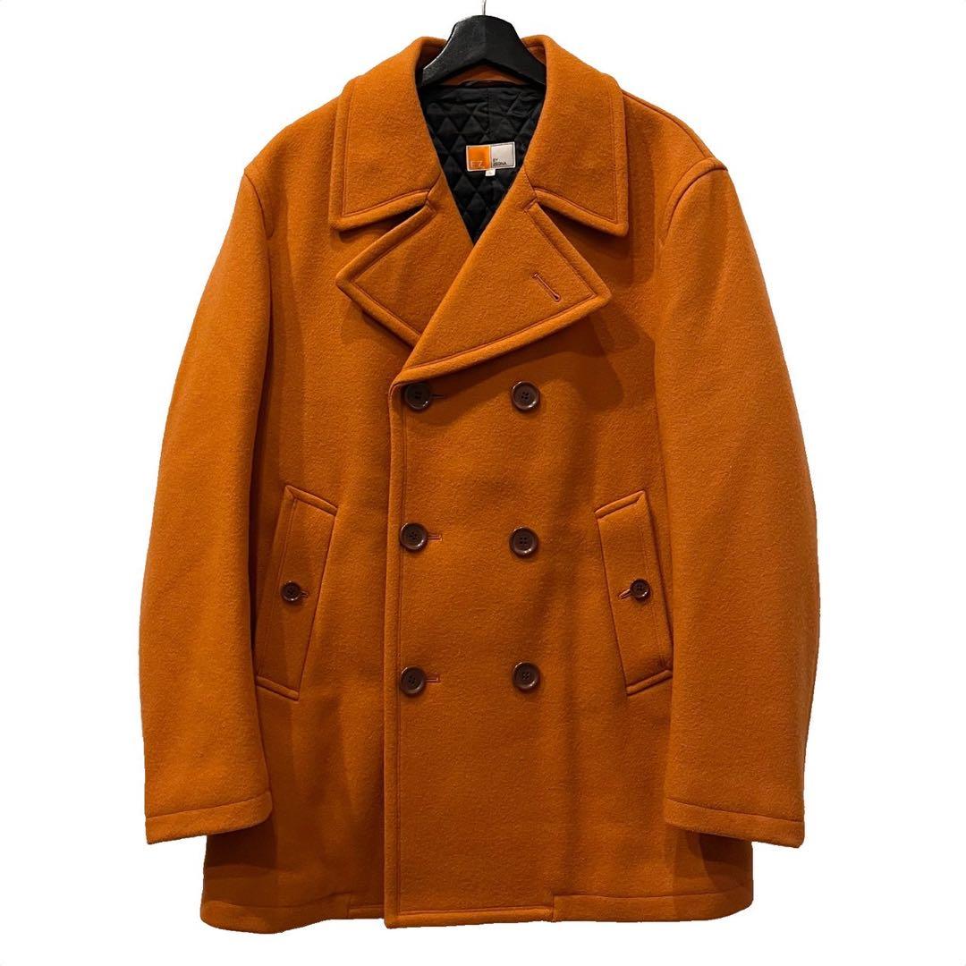 old ZEGNA メルトンウールオレンジカラーコート 名作 アーカイブ