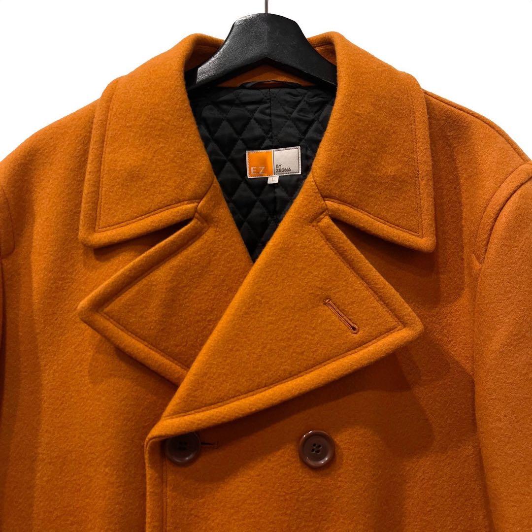 old ZEGNA メルトンウールオレンジカラーコート 名作 アーカイブ