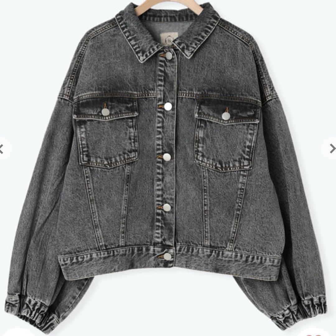 サマンサモスモスＧジャ　ケミカルウォッシュデニムＧジャン ブラック