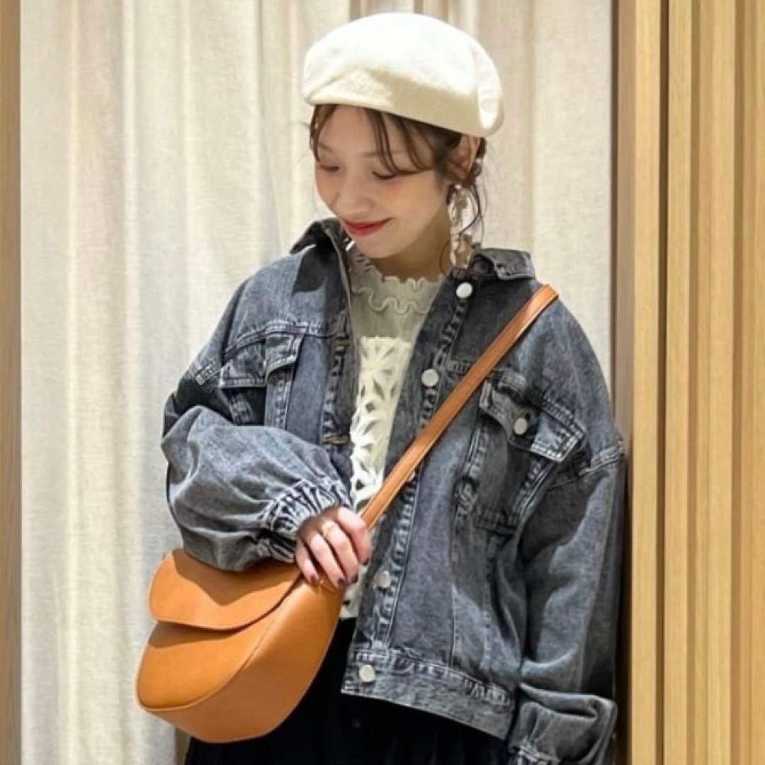 サマンサモスモスＧジャ　ケミカルウォッシュデニムＧジャン ブラック