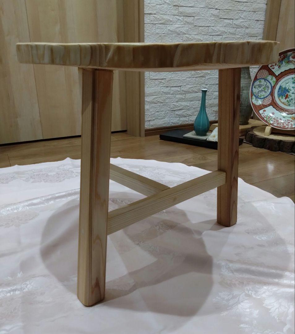 杉の輪切り58㎝円形ローテーブル⑮　樹齢約70年杉の模様が綺麗❕