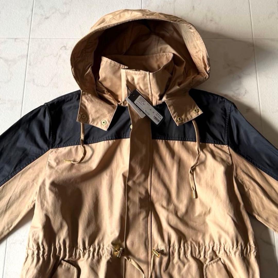 タグ付き未使用*洗える　バンヤードストーム　 バイカラーロングコート黒×ベージュ