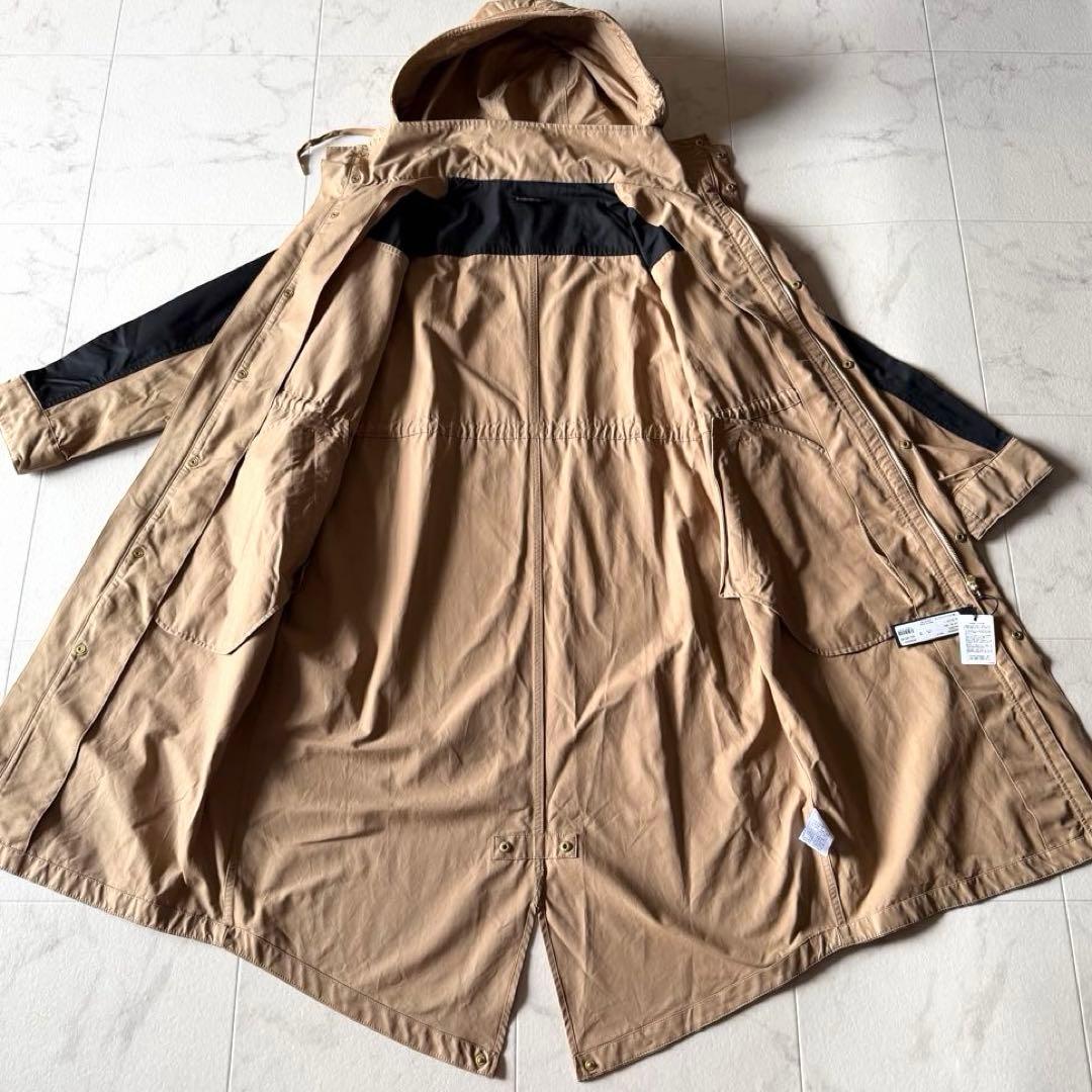 タグ付き未使用*洗える　バンヤードストーム　 バイカラーロングコート黒×ベージュ