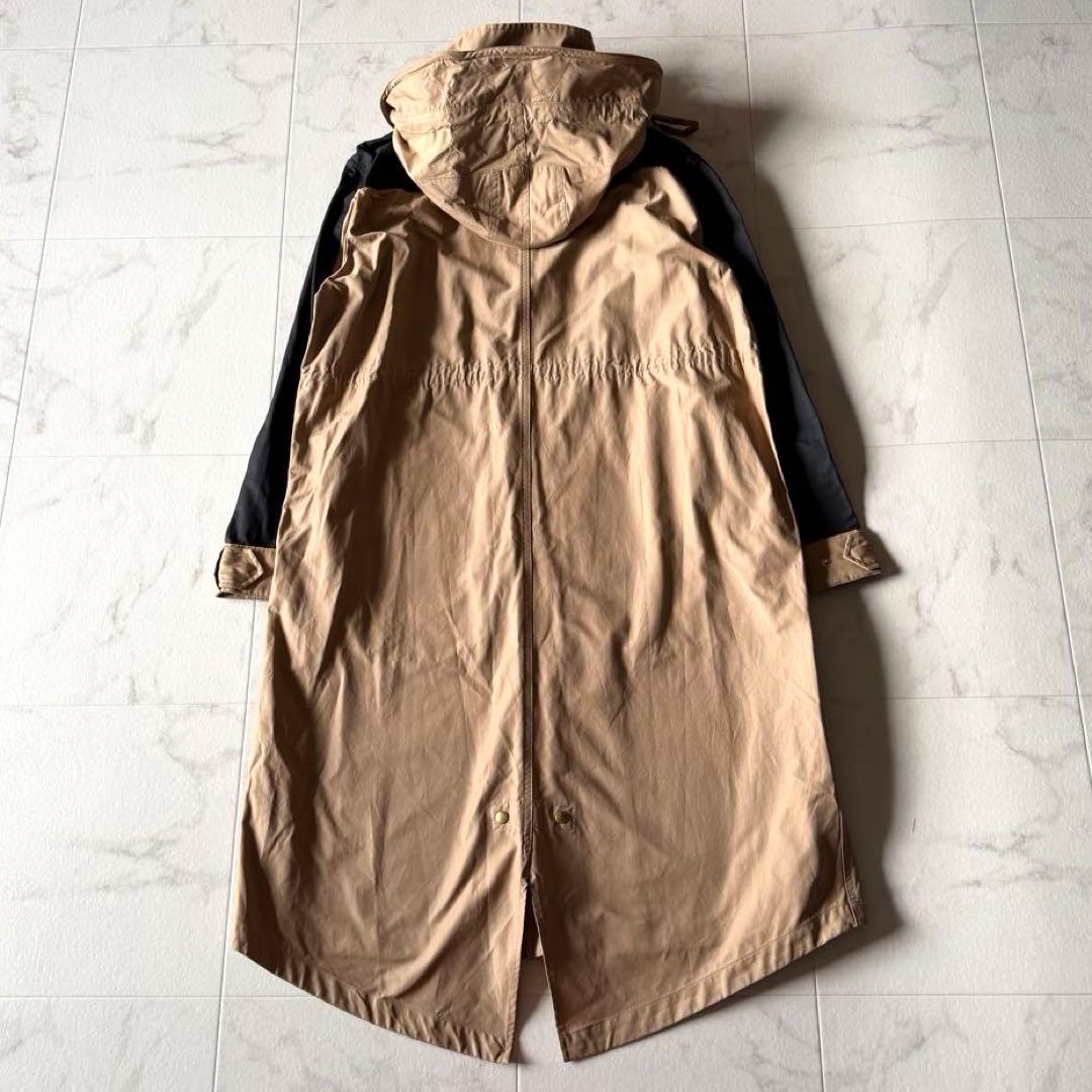 タグ付き未使用*洗える　バンヤードストーム　 バイカラーロングコート黒×ベージュ