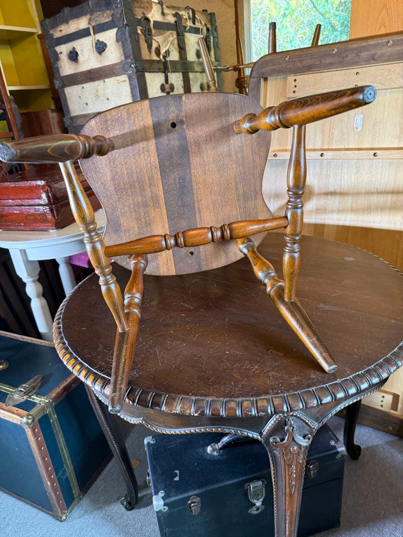 飛騨産業 キツツキ ウィンザーチェア 昭和レトロ 無垢 木製椅子 メンテ済み