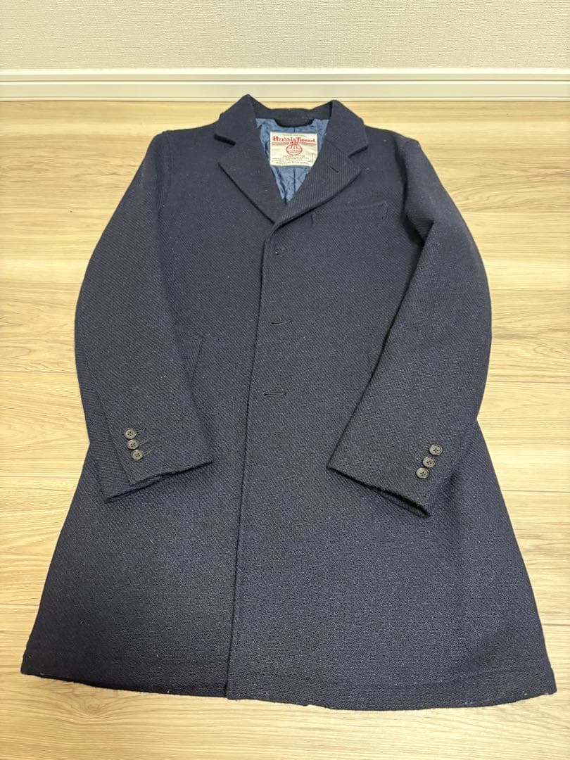 ハリスツイード FreaksStore チェスターコート M 紺色