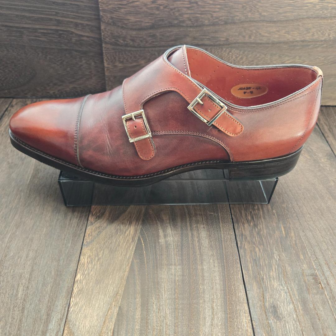 【サントーニ】Santoni ダブルモンクストラップ 超美品 箱 袋付き