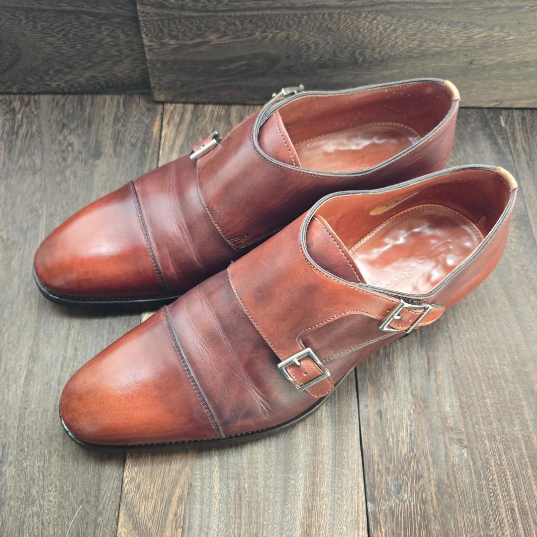 【サントーニ】Santoni ダブルモンクストラップ 超美品 箱 袋付き