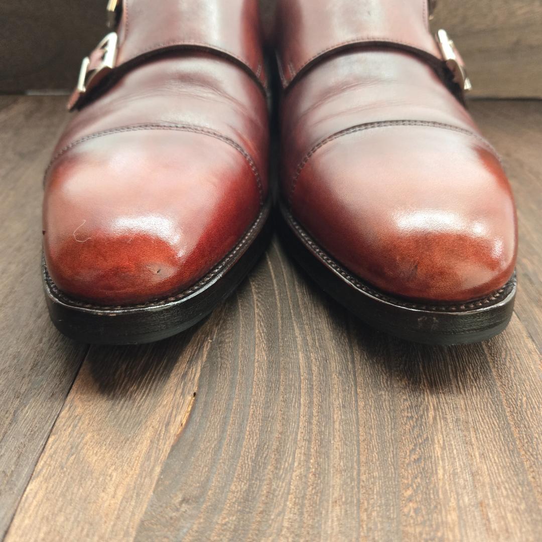 【サントーニ】Santoni ダブルモンクストラップ 超美品 箱 袋付き