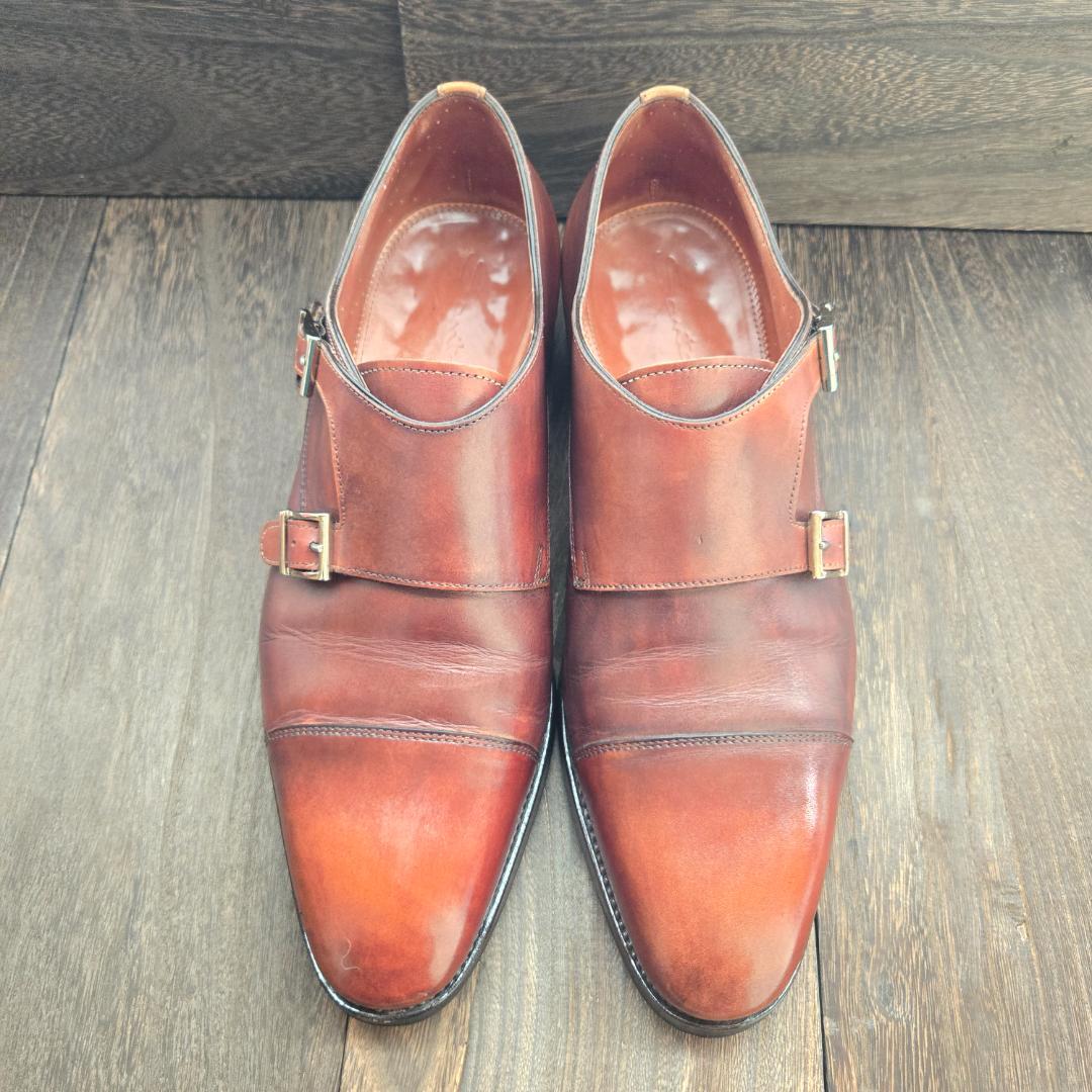 【サントーニ】Santoni ダブルモンクストラップ 超美品 箱 袋付き