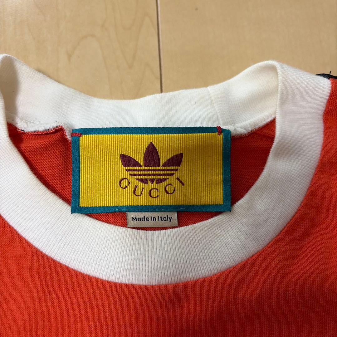 GUCCIアディダス スリーブライン ロンT 長袖Tシャツ オレンジ XS